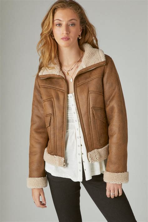 Oversized suede shearling jacket Dark brown/tobacco 